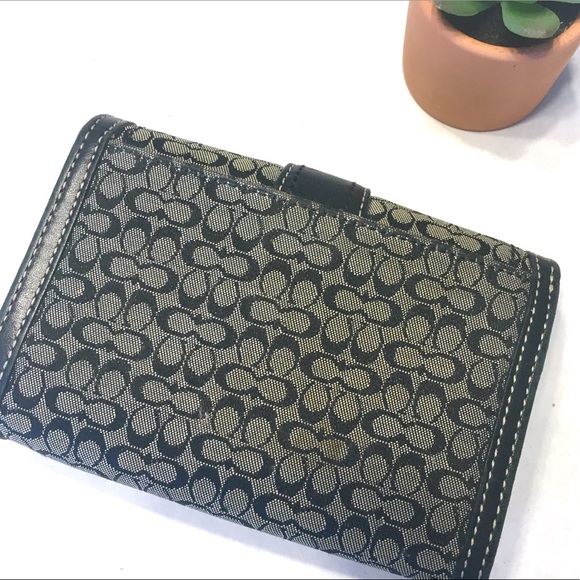 Authentic Black Coach Monogram Wallet - Picture 2 of 6